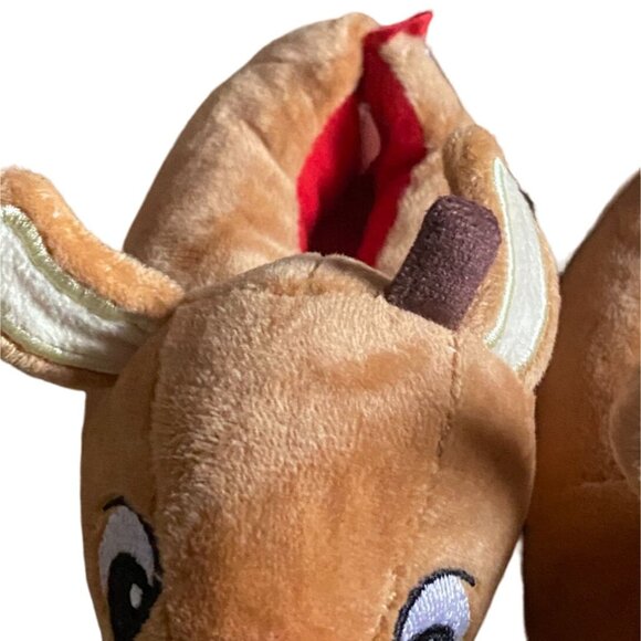 Rudolph The Red Nose Reindeer Infant/Toddler Slippers-Size 3-NWT-Flawed - Picture 2 of 6